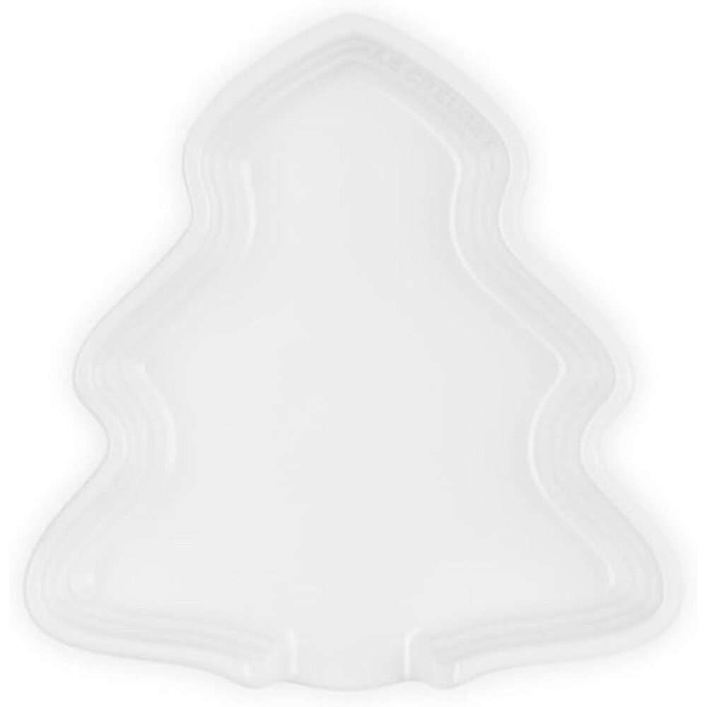 Le Creuset Stoneware Noël Collection Holiday Tree Spoon Rest 14 cm White NEW NIB